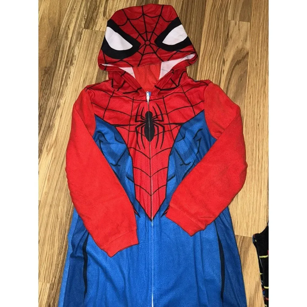 Spider-Man‎ Sonic Sega Angry Birds Boy's Fleece One Piece pajama Sz 6/7 PJ Pants